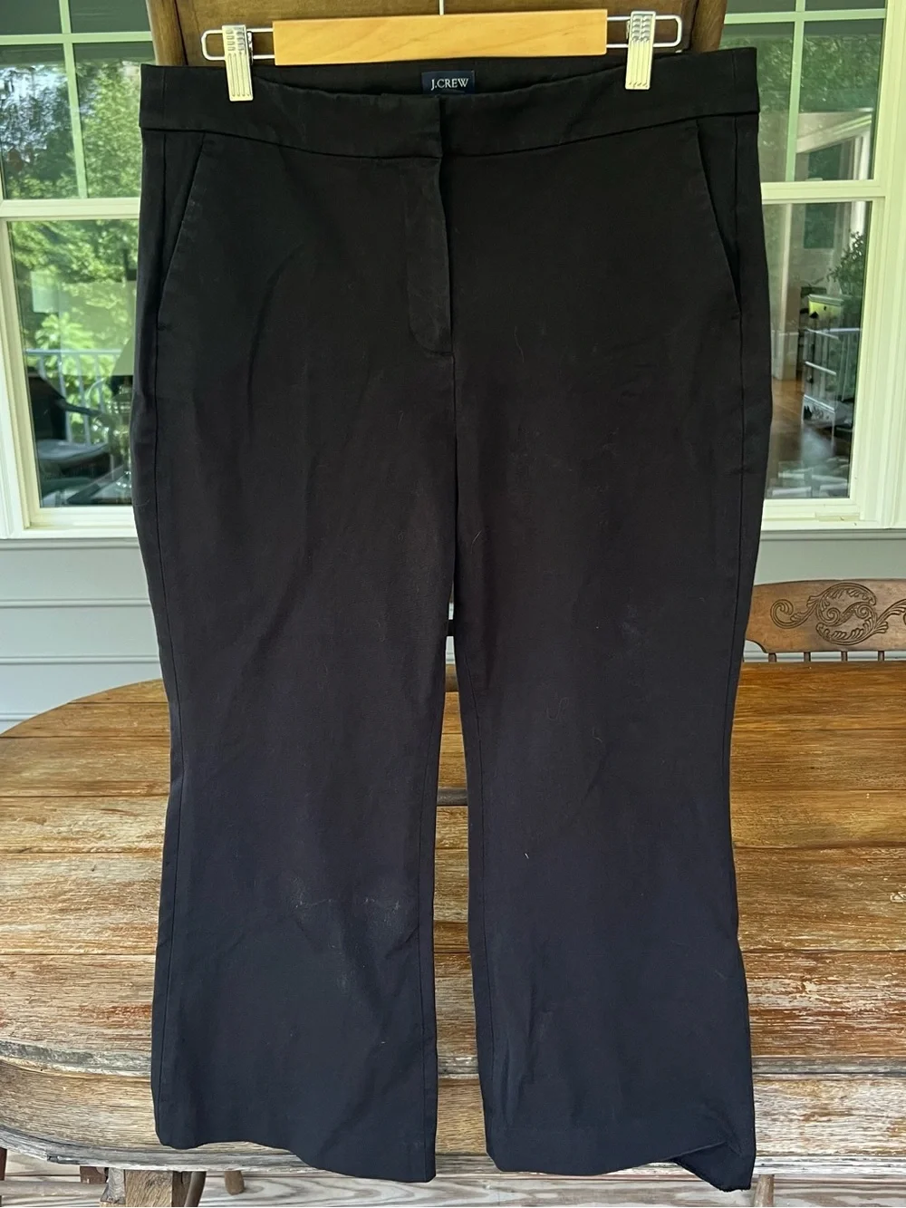 J Crew Kelsey Pant Black Kick Out Flare Crop Trousers Womens Size 12